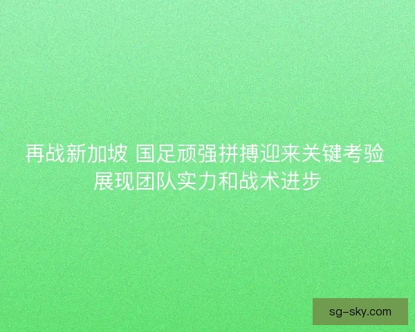 再战新加坡 国足顽强拼搏迎来关键考验 展现团队实力和战术进步